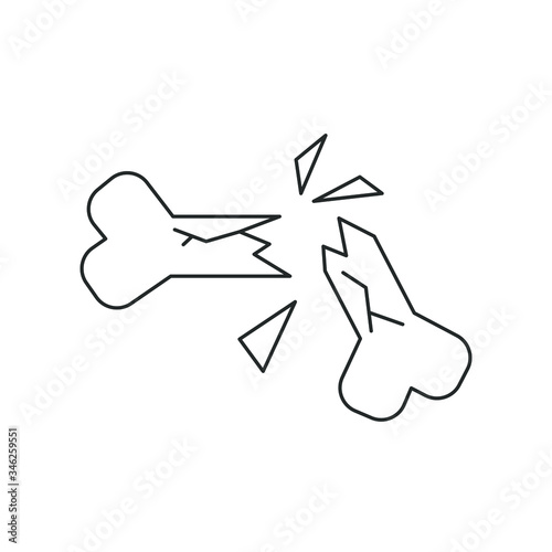 line icon, bone fracture, serious injuries