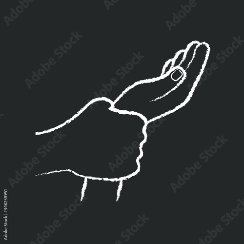 chalk icon, hand strike prevention