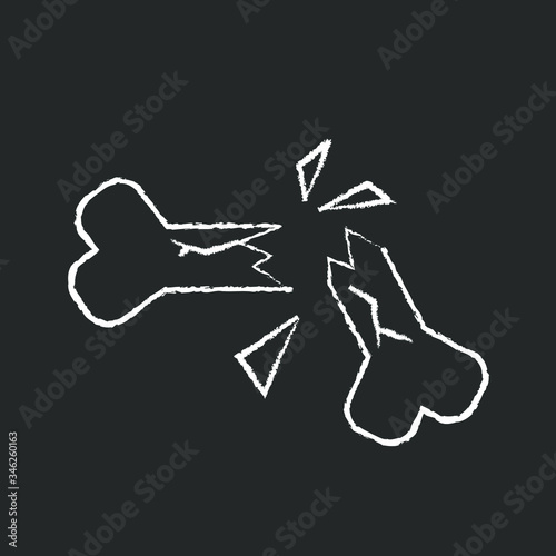 chalk icon, bone fracture, serious injuries