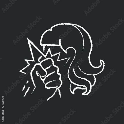 line chalk icon, beating on the face