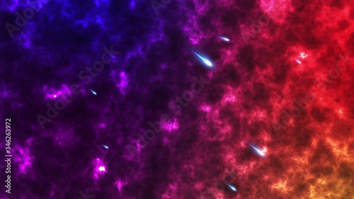 Footage 4K of Traveling through star fields in space as a supernova colorful light glowing.Space Nebula blue background moving motion graphic with stars space rotation nebula (Video galaxy). photo