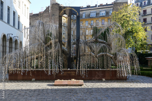 The willow tree holocaust memorial at the Dohany Street Synagogue, Budapest, Hungary photo
