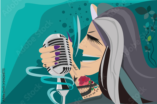 Rock singer vector