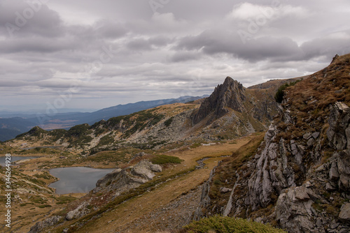 Beautiful view from the Seven Rila lakes in the Rila mountain, Bulgaria