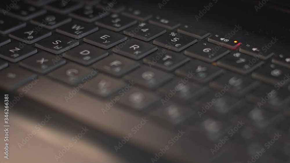 laptop keyboard close-up. Close-up dolly shot of desktop keys laptop keyboard close-up. Close-up dolly shot of desktop keys