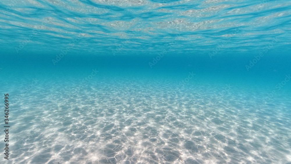 Underwater mediterranean paradise beach with emerald - turquoise sea