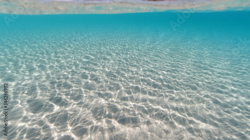 Underwater mediterranean paradise beach with emerald - turquoise sea © aerial-drone