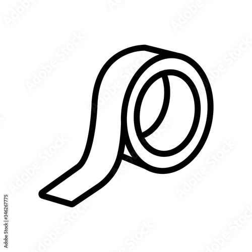electrical tape roll icon vector. electrical tape roll sign. isolated contour symbol illustration