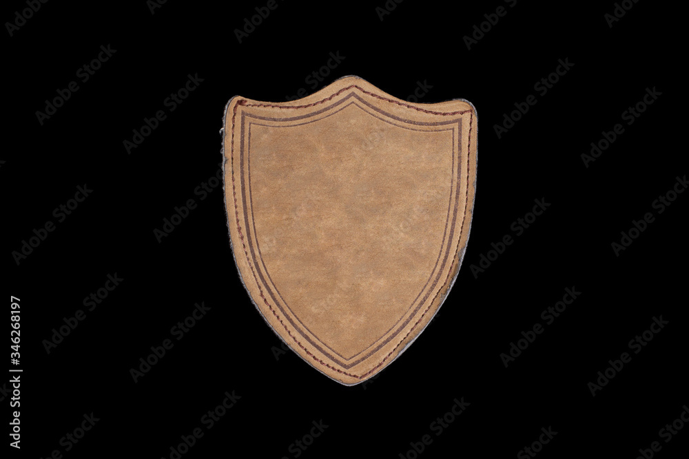blank leather label isolated on black background blank leather label isolated on black background