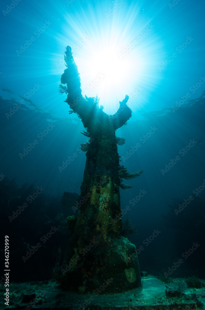 Obraz premium Christ of The Abyss statue in the Florida Keys