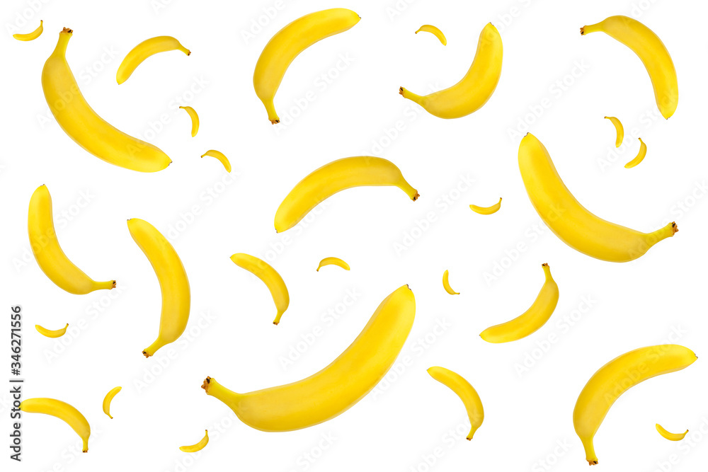 Banana pattern on a white isolated background Banana pattern on a white isolated background