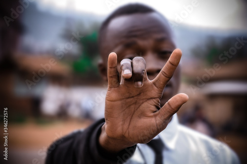 Fotografie Un citoyen disant non à la guerre