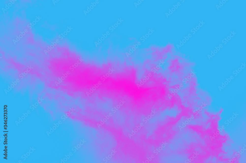 Pink cloud on blue background 