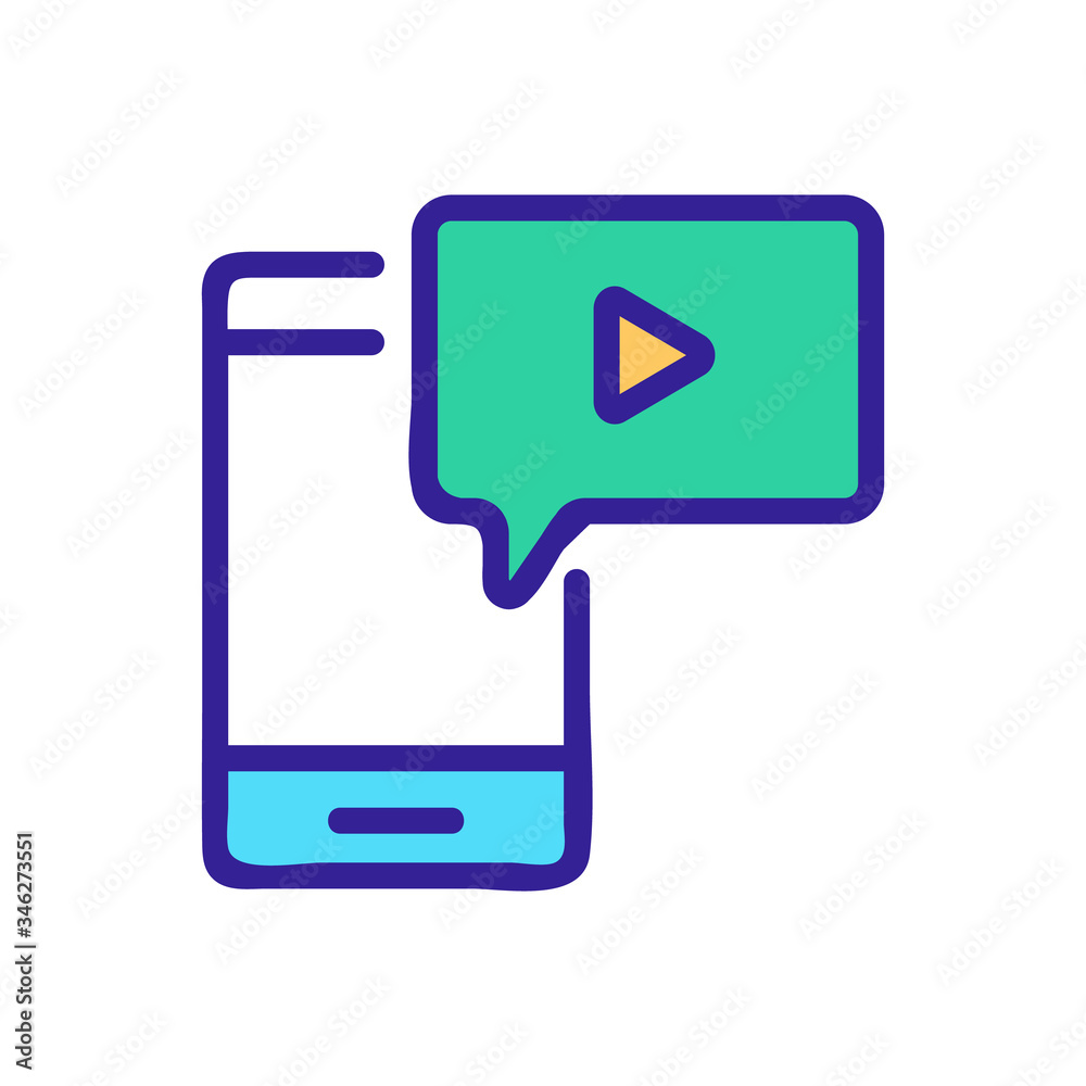 watching youtube on phone icon vector. watching youtube on phone sign. color symbol illustration watching youtube on phone icon vector. watching youtube on phone sign. color symbol illustration