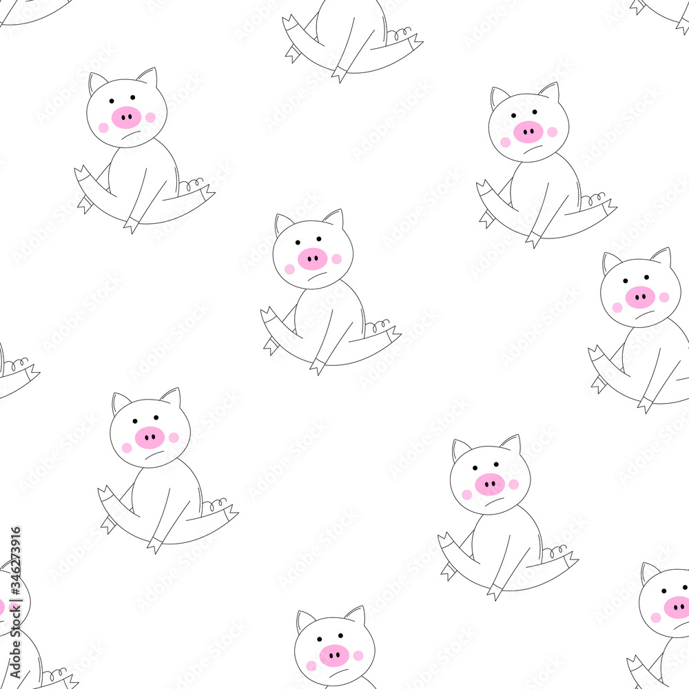 seamless pattern with cats