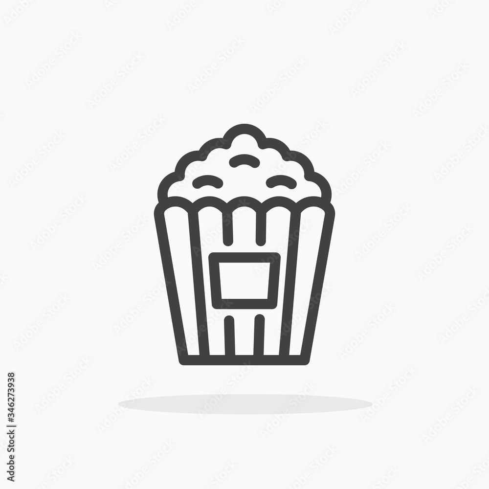 Popcorn icon in line style. Editable stroke. Popcorn icon in line style. Editable stroke.