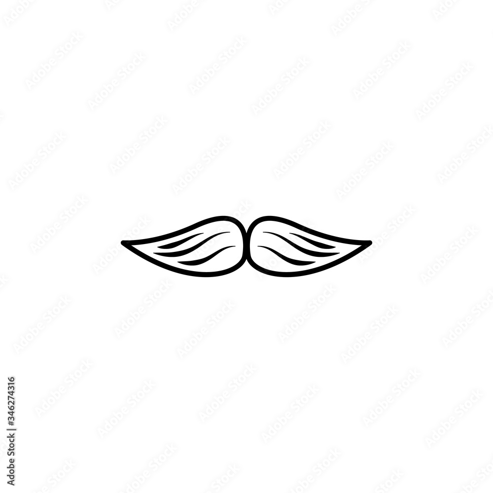 Fototapeta premium mustache line illustration icon on white background