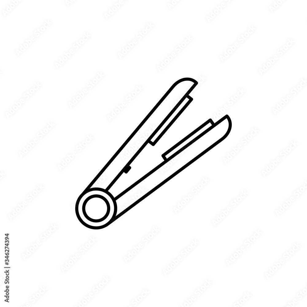 iron for hair line illustration icon on white background