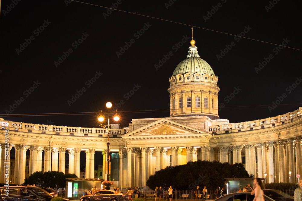 Saint Petersburg Kazan Cathedral at night