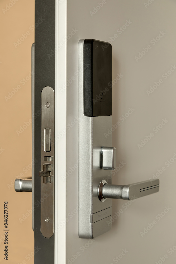 the front door with a door handle