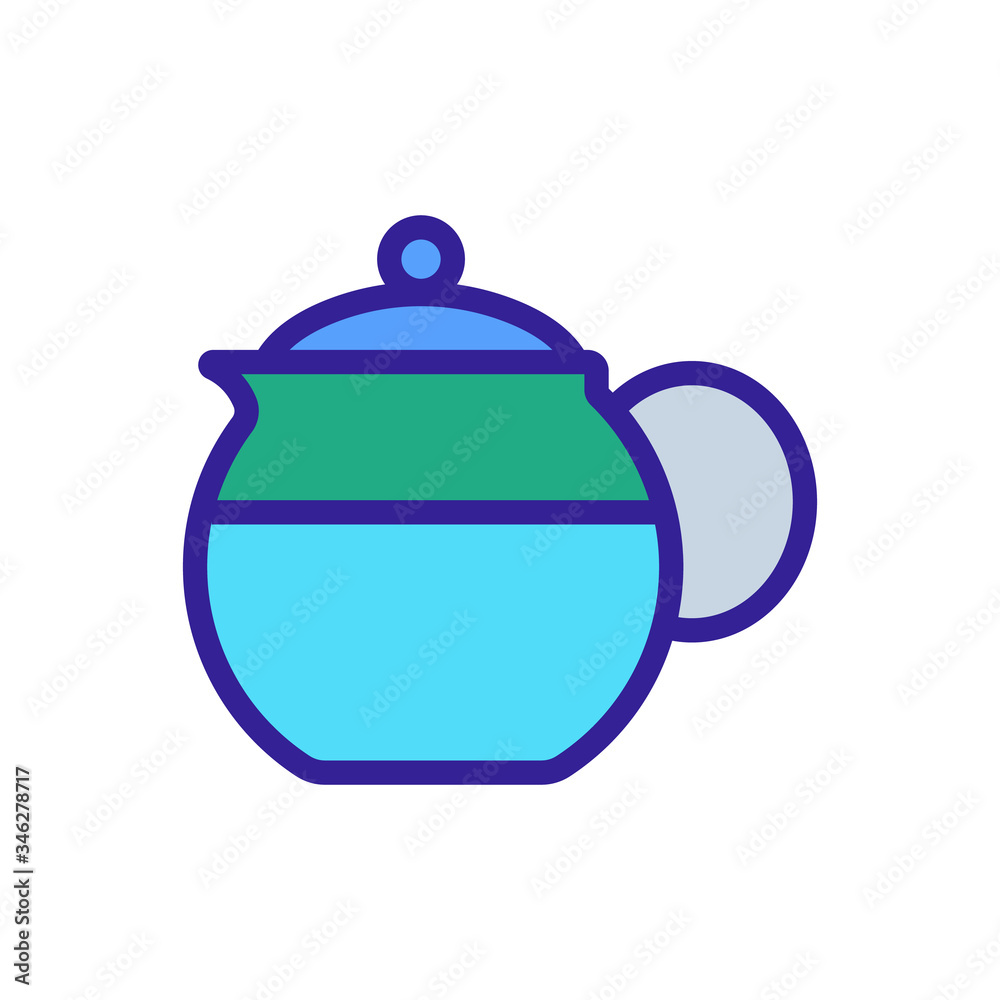 ceramic teapot for pouring tea icon vector. ceramic teapot for pouring tea sign. color symbol illustration