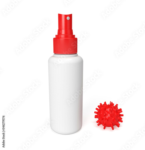 3D  disinfectant Spray and virus