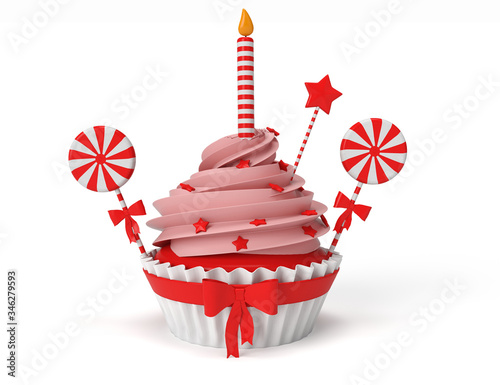 3D Cupcake and CAndle