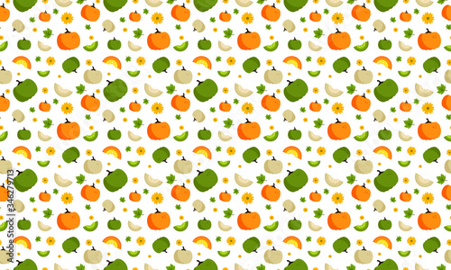 Fototapeta Naklejka Na Ścianę i Meble -  Various Fruits Minimalist Seamless Pattern Fruit Background, Wrapping Paper, Printable Textile, Colorful Wallpaper