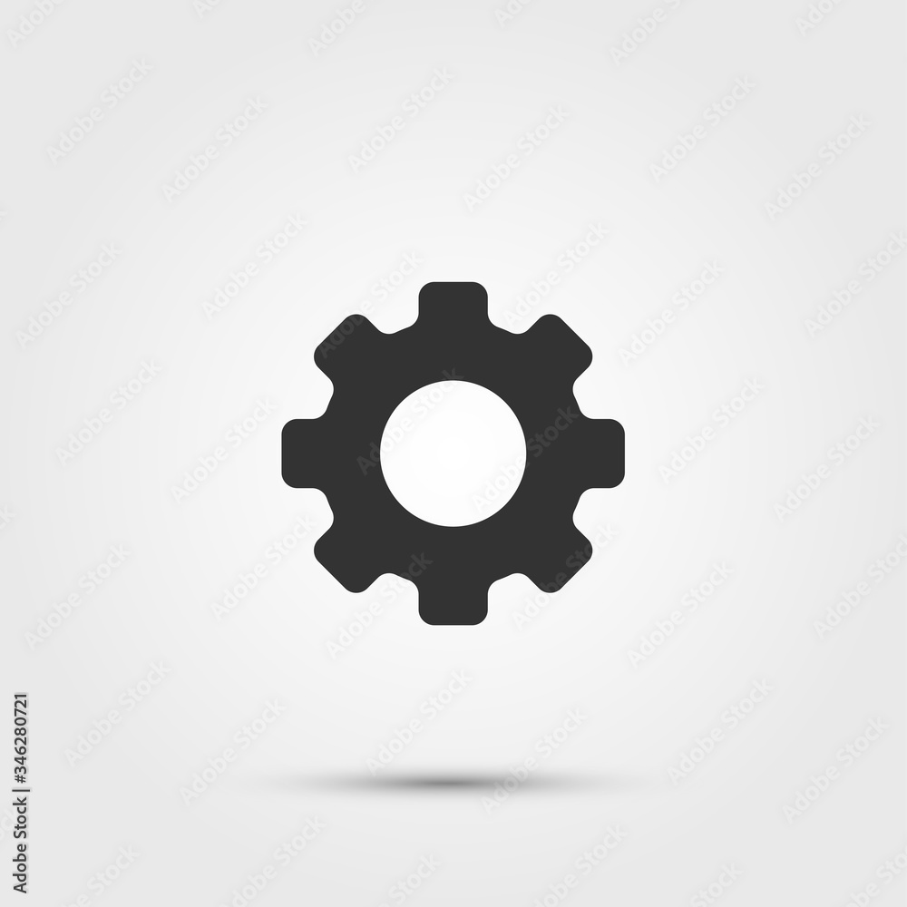 Black gear icon. Simple flat design. Vector illustration Black gear icon. Simple flat design. Vector illustration