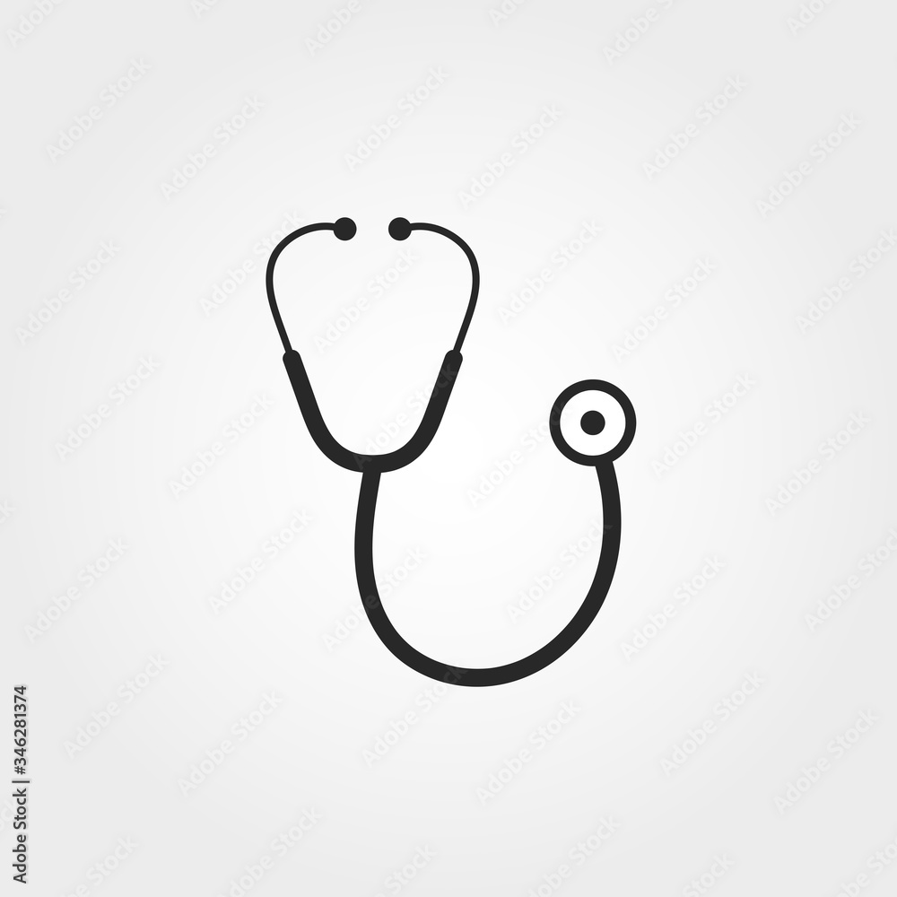 Stethoscope line icon with editable stroke. Simple outline design - health  care, medical symbol. Vector illustration. Stock Vector | Adobe Stock
