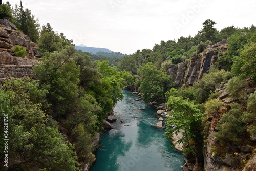 River rafting in Koprulu canyon in Turkey.