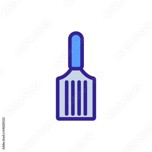 metal kitchen spatula top view icon vector. metal kitchen spatula top view sign. color symbol illustration