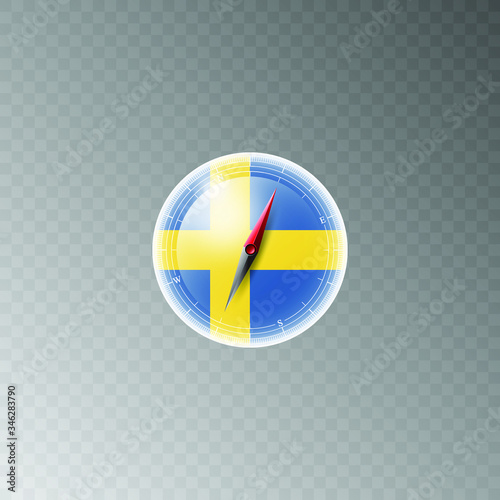 Illustration of a compass with the flag of SWEDEN on a transparent background. Recreation, entertainment, tours, travel, walks, routes in my country. Isolated vector. Free Download Illustration of a compass with the flag of SWEDEN on a transparent background. Recreation, entertainment, tours, travel, walks, routes in my country. Isolated vector. - GFXLoad