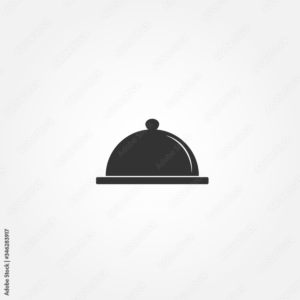 Food cover cloche icon. House specialty. Black and white - vector illustration Food cover cloche icon. House specialty. Black and white - vector illustration