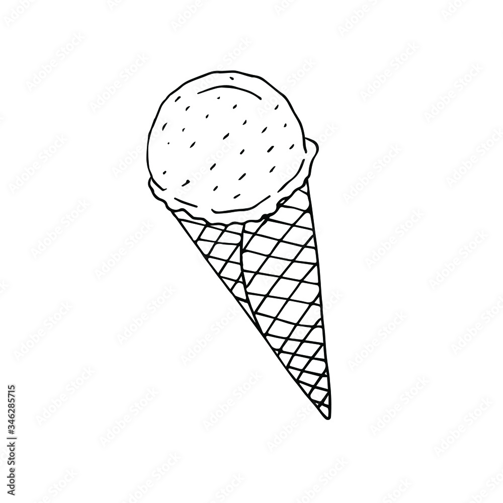 Vector hand drawn doodle sketch ice cream isolated on white background Vector hand drawn doodle sketch ice cream isolated on white background