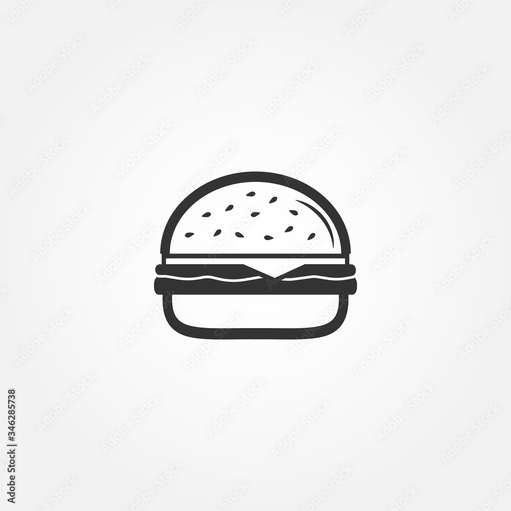 Hamburger icon. Fast food icon. Burger sign or symbol. Vector illustration. Hamburger icon. Fast food icon. Burger sign or symbol. Vector illustration.