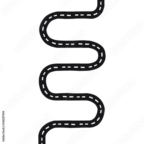 Vector hand drawn doodle sketch black childish road isolated on white background