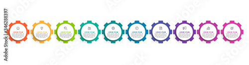 Minimal infographic template design with numbers 10 options or steps.
