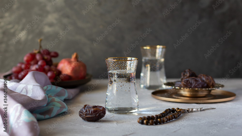 Iftar is evening meal during month of Ramadan, starts with water and dried dates.