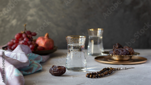 Iftar is evening meal during month of Ramadan, starts with water and dried dates.