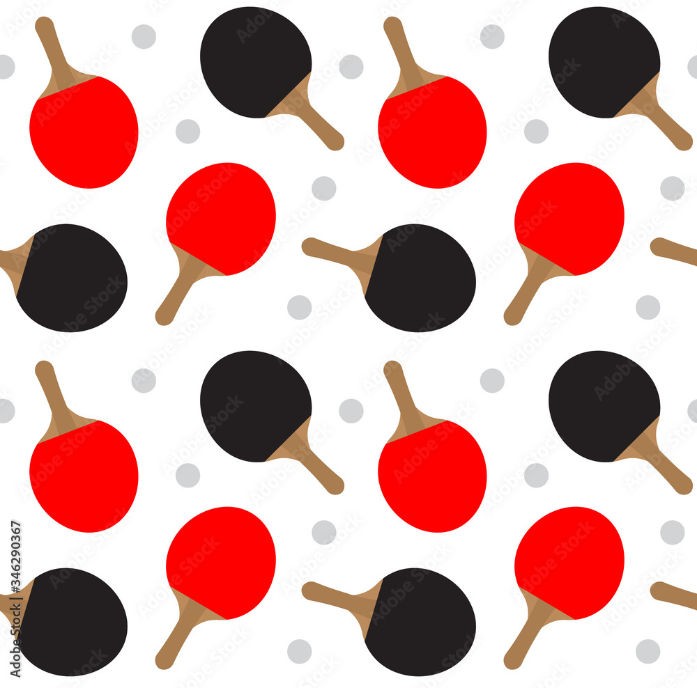 Φωτογραφία Vector seamless pattern of flat color ping pong table tennis sport icon isolated