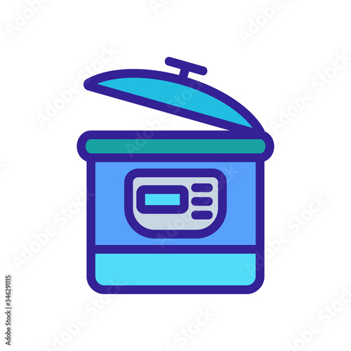 ajar multicooker icon vector. ajar multicooker sign. color symbol illustration