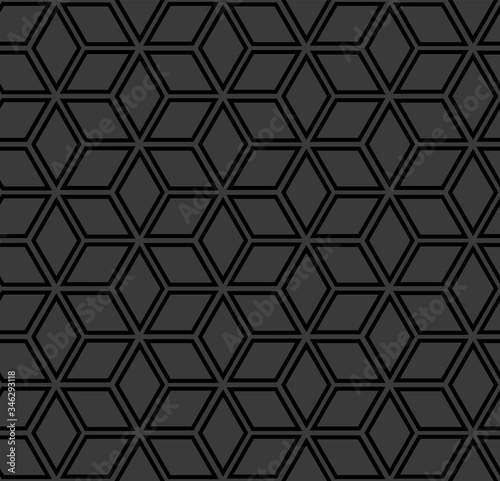 Seamless geometric hexagon and diamond shapes pattern.