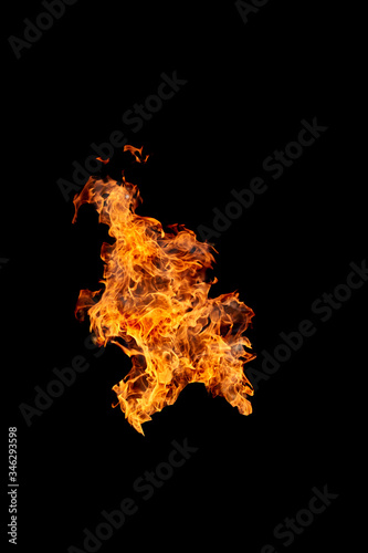 Fire isolated on black background