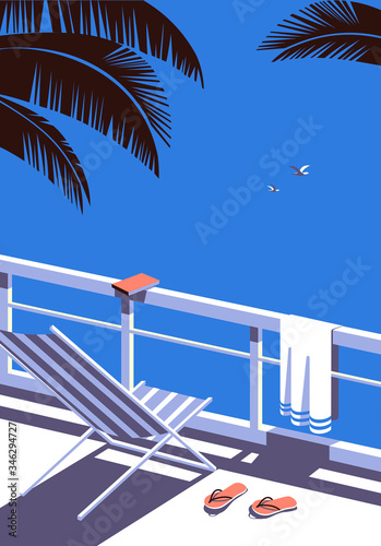 Summer outdoor leisure time background flat vector