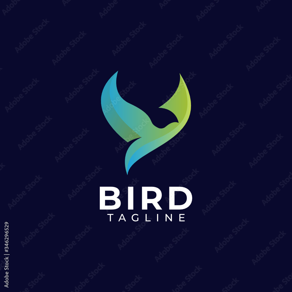 Abstract colourful bird logo design template vector