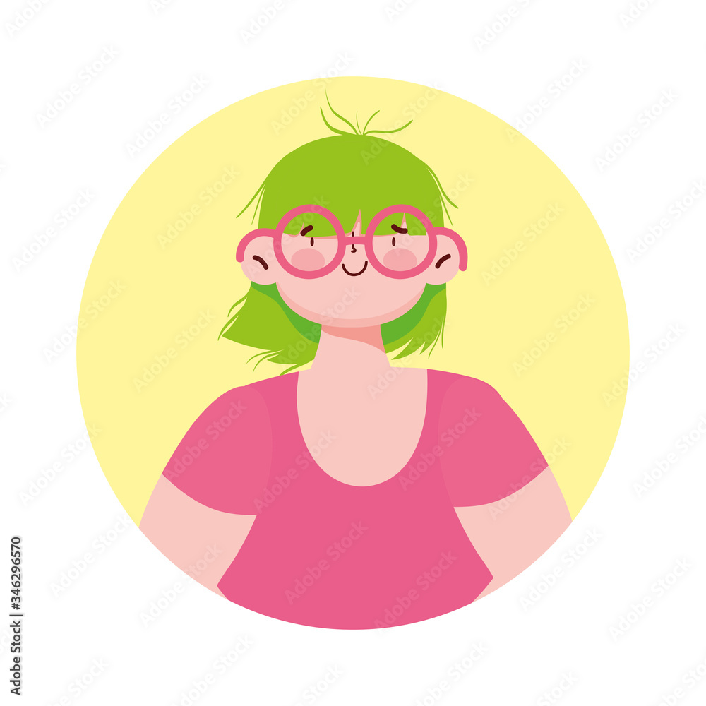 young woman female cartoon avatar isolated icon design young woman female cartoon avatar isolated icon design