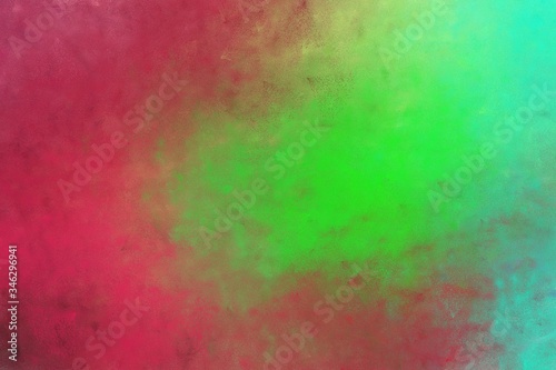 beautiful vintage abstract painted background with moderate red, pastel green and lime green colors. can be used as poster or background