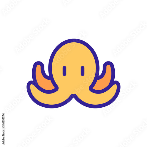 small octopus with four tentacles icon vector. small octopus with four tentacles sign. color symbol illustration