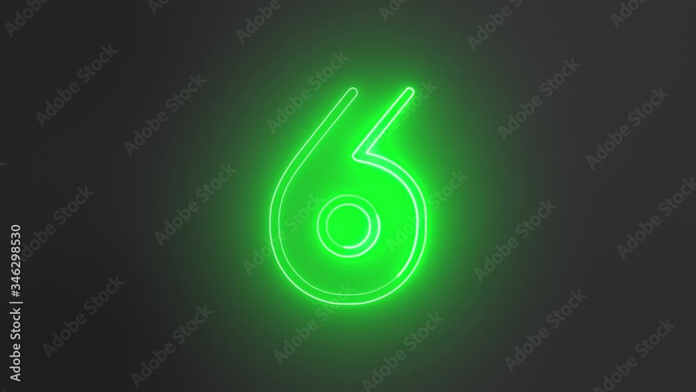 Green Neon Sign Numbers Counting Up From 6 to 10 Green Neon Sign Numbers Counting Up From 6 to 10